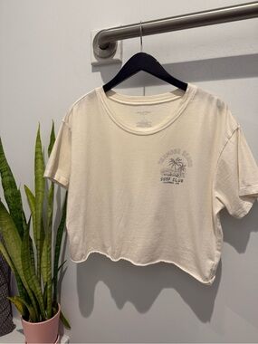 Arizona Brand Surf Club Cropped Tee in Cream